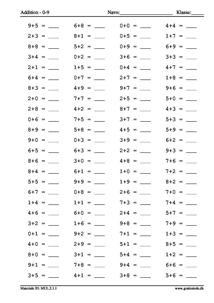 Matematik: Små plusstykker materiale til